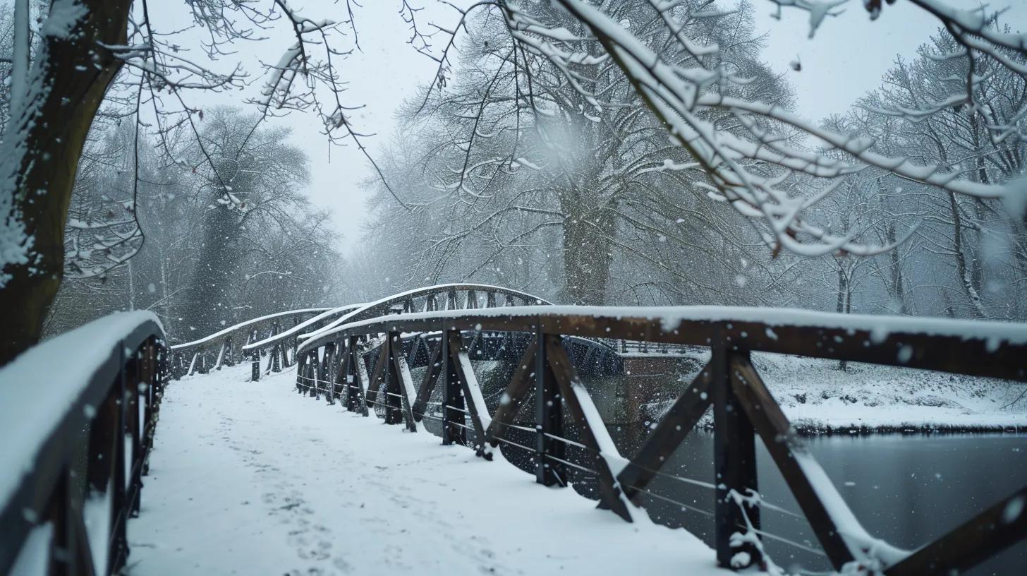snow on stress laminated bridges